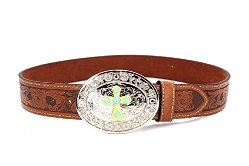 West Star Cowboy Tooled Leather Plain Belt Suit Casual Daily Everyday Dress Belt 2 Inches Width3