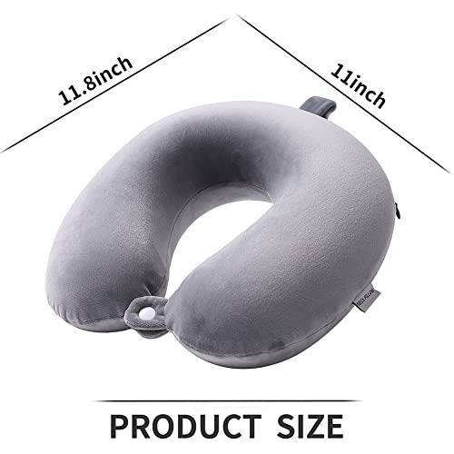 Cozy BoSpin Reisekissen- Perfektes Memory Foam Nackenkissen Stützkissen，kompakt und leicht, schnell gepackt,Schlafrestkissen (grau)