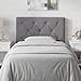 Giantex Upholstered Headboard for Twin/Twin XL Size Bed, Wall Mounted Twin Headboard Only, Modern Button Tufted Headboard for Dorm Bedroom, Attachment Device Included, Dorm Headboard, Gray