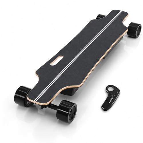 HCAUYNN Longboard Eléctrico con Asa, Skate Eléctrico para Adultos | Compacto, 20 km/h, Ciudad 8km
