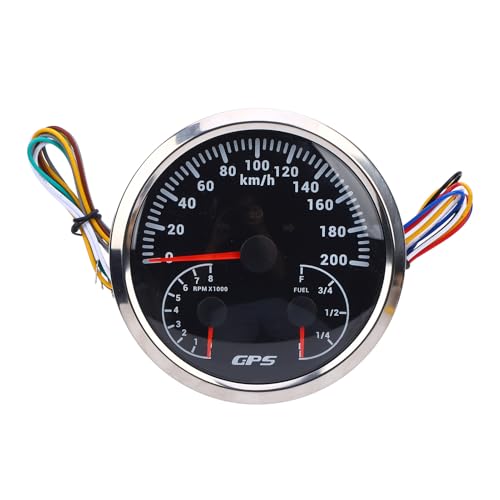 Odomètre GPS 110mm AMONIDA en Métal de Qualité Supérieure, Compte-Tours Élégant Cadran Noir