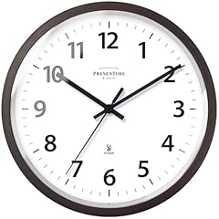 Presentime & Co 12 " Atomic Wall Clock, Silent no Ticking, Automatically Sets Itself and Adjust to