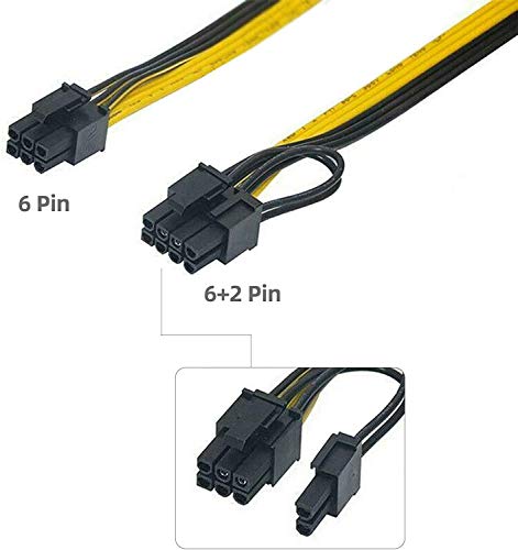 Cable PCI-E de 6 a 8 pines macho para alimentación de GPU en minería y PC gaming 7