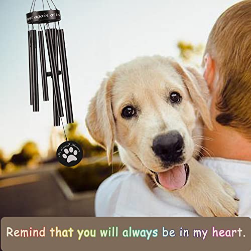 Memorial Chimes With Dog Paws Paw Prints, Dog Sympathy Windchimes Outdoors Pet Loss, Windchime In Memory Of A Loved One Pet Dog, 30'' Dog Paw Prints Left By You Wind Chime, Rainbow Bridge Chimes Gifts #TOP5