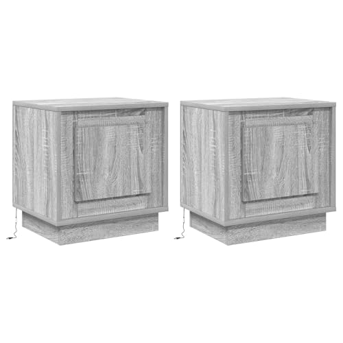 vidaXL Conjunto de Mesas de Noche Moderna con 2 Cajones Buró para Almacenamiento de Dormitorio Diseño Compacto de Madera de Calidad Acabado Mate Muebles Elegantes de Dos Cajones de Estilo Tradicional