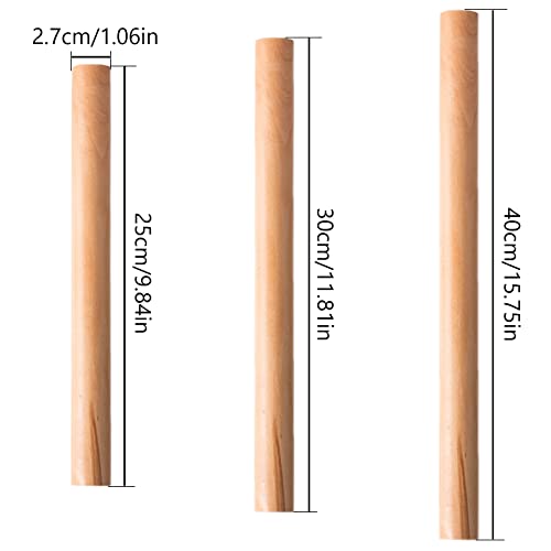 Foto von lurora2021 3 Stück Teigroller Buchenholz Holz-nudelholz Home-nudelholz Professionelles Nudelholz Für Küche Holzfarbe Nudelhölzer Für Teig, Gebäck, Brot, Pizza, Kekse Und Pfannkuchen (3er-set)