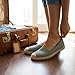 Imagen de GLAMORA Bailarinas Mujer Esparto Zapatos Planos de Punto Transpirable Manoletinas Mujer Suela Goma con Borde Estilo Alpargata Merceditas Cómodas Ligeras Calzado Verano Mujer Slip On green-39