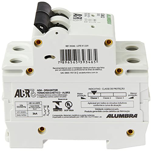 Disjuntor Bipolar Curva C, Alumbra, ALBR 3 39346, Branco