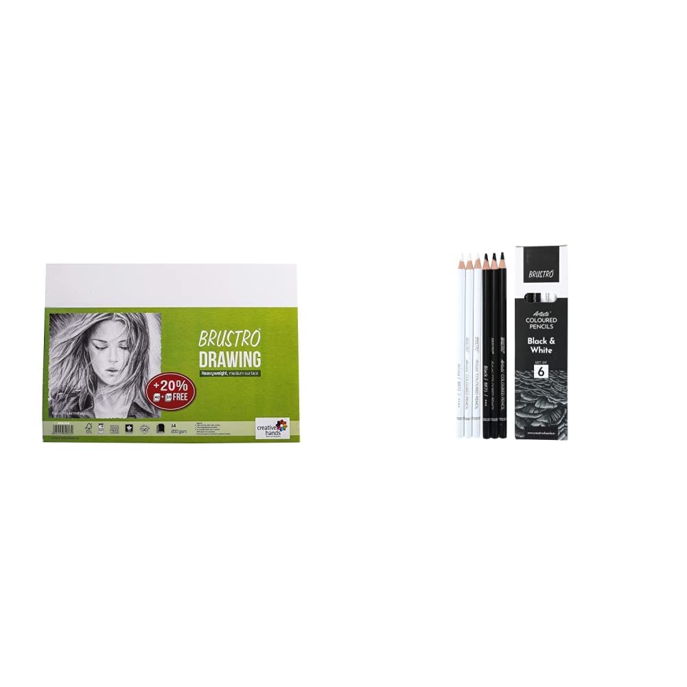 BRUSTRO Drawing Papers Artists’ B &W Coloured Pencils