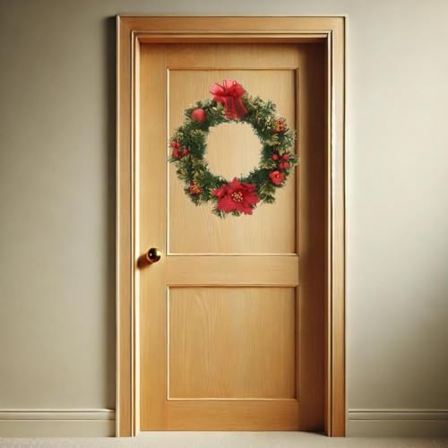 Guirlanda de Natal Laço Vermelho Luxo 30 cm Porta Decoração Natalina Premium