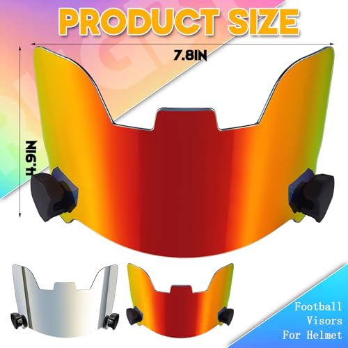 Image of Xuhal 2 Pcs Football Visor for Youth Adult Football Helmet Visor Lacrosse Helmet Eye Shield Eye Protection for Sport(Silver and Red)