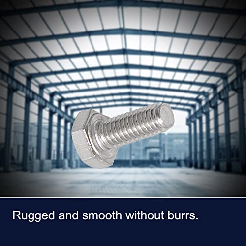 Image of M5 x 25mm Hex Head Bolts Screws Grade 5.8 Stainless Steel, Fasteners Fully Machine Threaded SUS304 10 Pcs