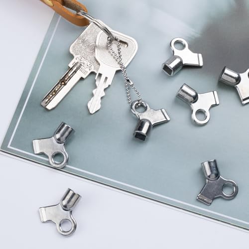Isslly 9 Pack Radiator Bleeding Vent Valve Keys, Zinc Alloy Radiator Bleeder Keys for Efficient Air Release, Elegant Metal Gas Valve Keys Accessory for Home, Flush Plumbing Tool - Silver