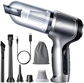 Saker Mini Handheld Cordless Vacuum Cleaner,3 in 1 Car Vacuum Cleaner,Wireless Multifunctional Brushless Motor 12000PA High Power with USB Vacuum Cleaner for Car Outdoor,Keyboard Cleaning and Pet Hair