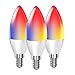LED Candelabra Bulbs E12 Base, Color Changing and Dimmable Smart Light Bulb, Compatible with Alexa Google Home IFTTT, Tunable White Chandelier Light Bulbs 320 lm 35w Equivalent, 3 Pack