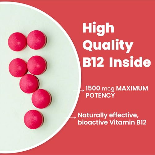 Image of Vlado's Himalayan Organics Vitamin B12 1500mcg Methylcobalamin Supplement | High Dose Active B12 Form for Nerve Health, Cognitive Brain Function & Energy Production | 90 Veg Tablets, Pack of 2