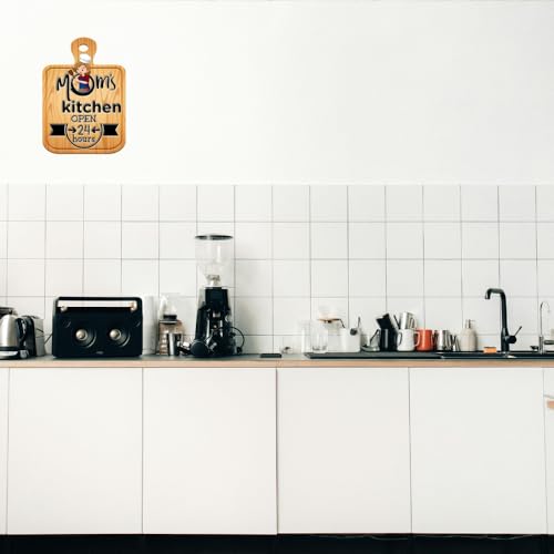 Image of PNF Poster And Frames Mom kitchen open 24 hours Quote Wall art & Door Hanging Frame For Kitchen, Dining, restaurants Decor | Walland home Decor for Living Room | Room Decor Wall Decor Items For Bedroom | (Wooden, 11x9 Inch,brown)-125-1