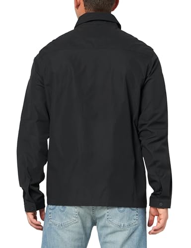 Image of Hugo Men's Cotton Mix Canvas Zip Up Overshirt