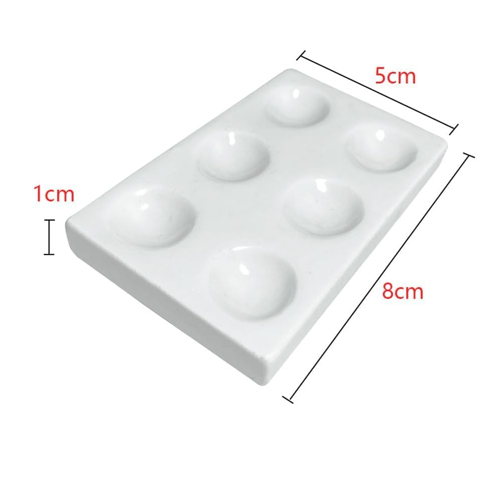 Weißer Porzellan-Punkteller, 6 Mulden, Labor-Spotting-Reaktionsplatte, ideal für Labor-Chemikalien, Experimente, Aufbewahrung von Mikroplatten, Glaswaren und Laborgeschirr