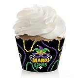 Big Dot of Happiness Colorful Mardi Gras Mask - Masquerade Party Decorations - Party Cupcake...