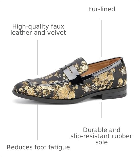 Image of JITAI Mens Velvet Loafers Dress Shoes Loafers for Men Tuxedo Suit Shoes