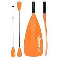 Abahub 3-Piece Adjustable SUP Paddle - Lightweight Aluminum Alloy Shaft 68-84" With Red Nylon Blade