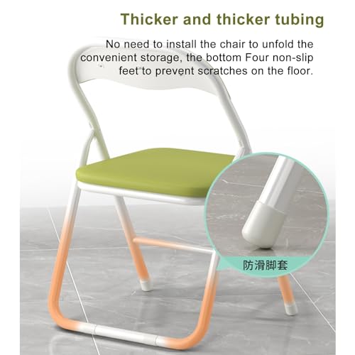 Folding Chairs Indoor Folding Office Chairs with PU Padded Seats,Portable Dining Chairs Conference C