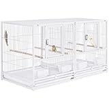 Leicht zu reinigen: Dank einer wasserabweisenden Beschichtung ist unseren Kleintierkäfig einfach und leicht zu reinigen. Außerdem schützt sie das Metallgestell vor den leichten Kratzern. Der Vogelkäfig ist so gebaut, dass selbst bei langer Nutzung geringe Verschleißspuren aufweist