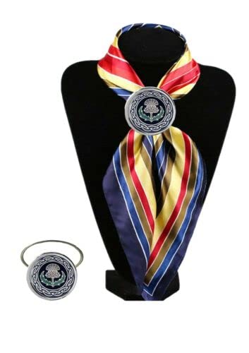 Celtic thistle code10 on a Scarf Ring napkin brooch jewellery