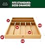 ROYAL CRAFT WOOD Luxury Bamboo Utensil Rack and Silverware Organizer, Kitchen Drawer Organizer - Utensil Holder and Cutlery Tray with Grooved Drawer Dividers for Flatware 7 Slot, Natural #1