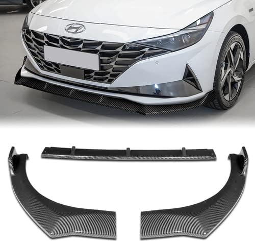 3 Pieces Front Bumper Lip Spoiler Splitter Side Body Kit Trim Protection Compatible with 2021-2023 Hyundai Elantra (Painted White)