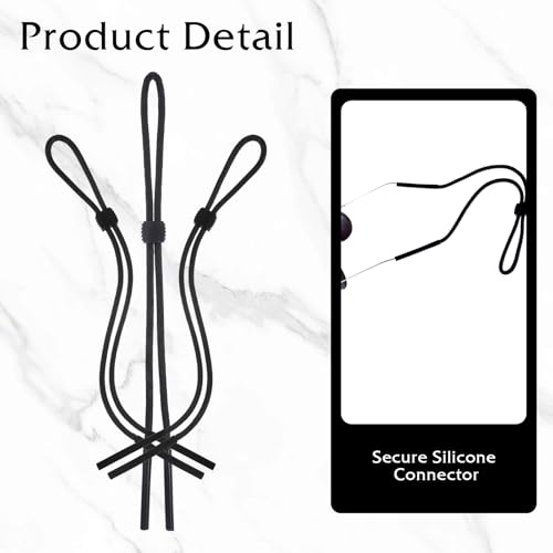 Image of Eye Glasses Holder Strap, Adjustable Sports Sunglasses String Cords Lanyard Retainer Eyewear Keeper Retainers Chain Around Neck for Men 3 Pcs Women Glass Straps