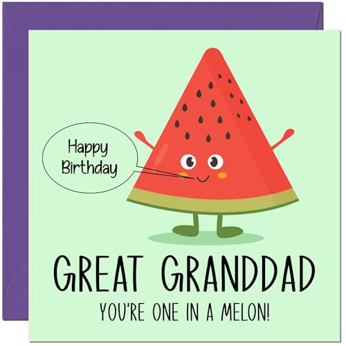 Great Granddad Birthday Card One in a Melon Birthday Cards for Great Granddad Grandfather