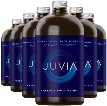 JUVIA Digestive Enzyme Supplement - Aids Gut Health, Over 15 Digestive Enzymes and B12 to Aid Digestive Health Immunity Metabolism, Energy, Bloating Relief, 180 Servings 90 Day Supply, x6 450g Bottles