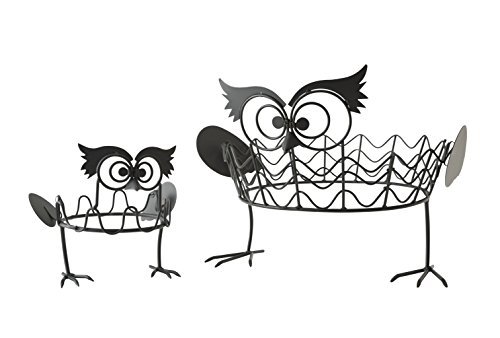 Plow & Hearth Set of 2 Owl Pumpkin Holders