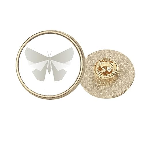 Broche ronde métal doré motif Origa blanc M, l'accessoire idéal pour vos tenues de bureau