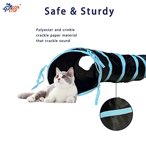 Gonpetgp A-05 Cat Tunnels For Indoor Cats With Cube Tent Toys Combo, Pop Up Collapsible Crinkle Interactive Peek Hole, Cat Tube With Play Ball And Bell thumb #3