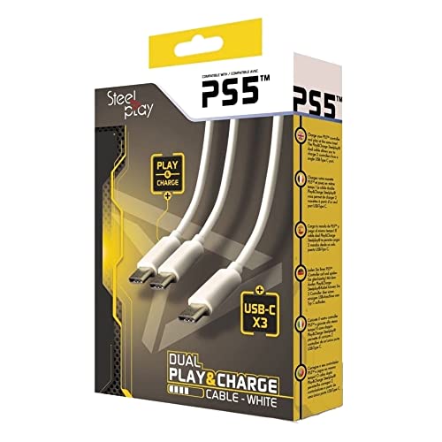 Steelplay Dual Play & Charge Cable For Ps5 Controllers Whi