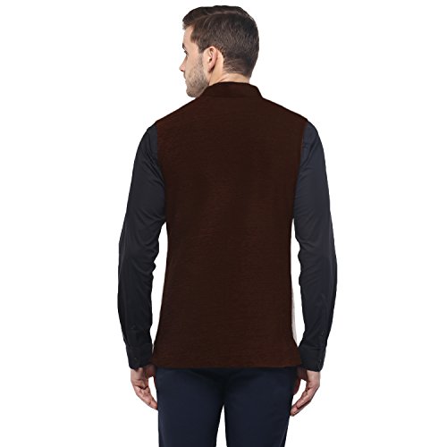 Image of Veera Paridhaan Men's Printed Beige Colour Nehru Jacket