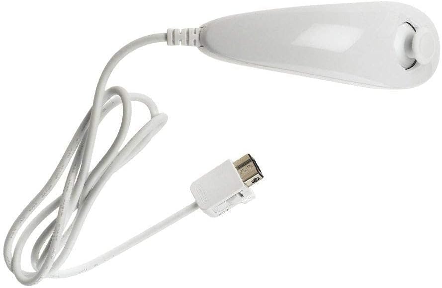 Wii Nunchuck Controllers, Replacement Nunchuck Remote Gamepad Controller for Nintend Wii and Wii U,2 Pack,White (Renewed)