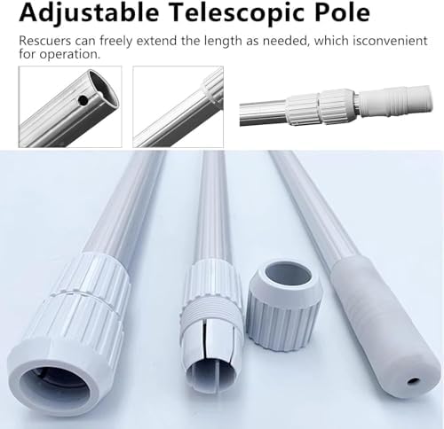 Aluminum Pool Safety Hook 16.4 ft - Lightweight Emergency Rescue Tool for Drowning Swimmers, Essential Beach Lifesaving Equipment for Quick Assistance