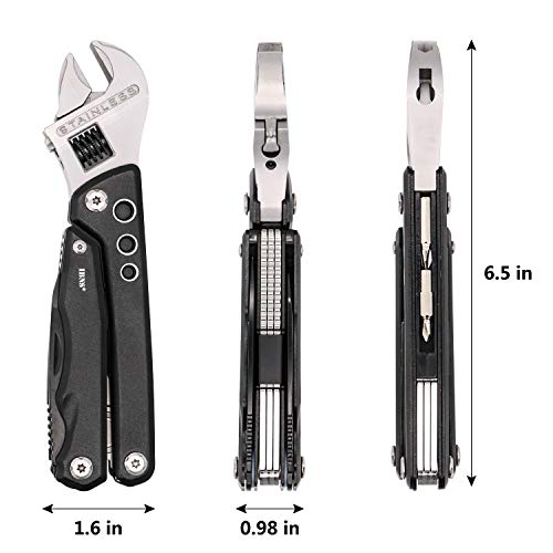 IBNS 7 in 1 Multifunction Tool 024 Adjustable Spanner Multi Tool with Screwdriver Plier Wire Cutter Knife Bottle Opener For Home Outdoor Yard