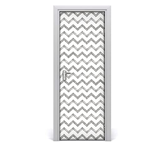 Autocollant de porte pour masquer les rayures papier peint argent