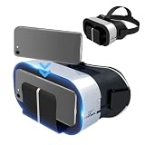 Virtual-Reality-Brille: Panorama-Weitwinkel-FoV-Brille, atmungsaktive, ergonomische Gesichtspolsterung, robuste High-Definition-Smartphone-Halterung, leichtes Design für Horizont, soziale Reisen