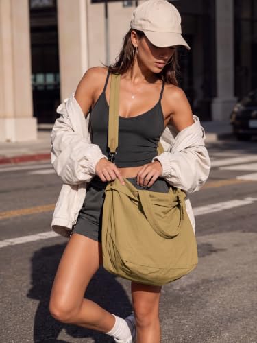 Image of ODODOS 19L Multi Hobo Bags 2.0 with 2 Straps for Women, Totes Handbags, Crossbody Shoulder Bags, Caramel