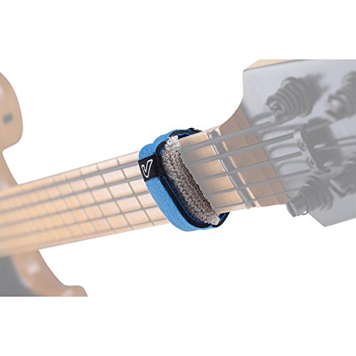 Image of Gruv Gear Fret Wrap & Guitar Mute, Fretwrap for Acoustic, Electric & Bass | String Dampener Recording, Tapping & Practice Accessory (3 Pack, Medium Blue, Fits 5 String Bass, 7 String Guitar)