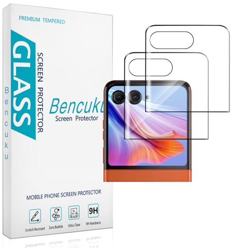 Bencuku 2 Pack Designed for Motorola Moto Razr 2025/2024 Front Screen Protector, Full Cover Tempered Glass, Anti Scratch Bubble Free
