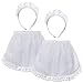 TOPTIE 2 delantales de cintura de algodón con diademas, delantales de encaje para mujer de Halloween con dos bolsillos