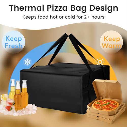 Bodaon Pizza Bags for Delivery, 20" x 20" x 10" Pizza Warmer Bags for Carry Hot, Insulated Pizza Delivery Bag for Commercial Use, Food Delivery Accessories, Thermal Carrier for Food Delivery, Black by Bodaon - Image 7