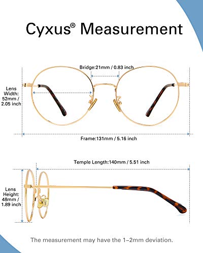 Image of Cyxus Blue Light Blocking Glasses - Lightweight Round Metal Frame Computer Eyewear, Anti Eye Strain Glasses for Men Women